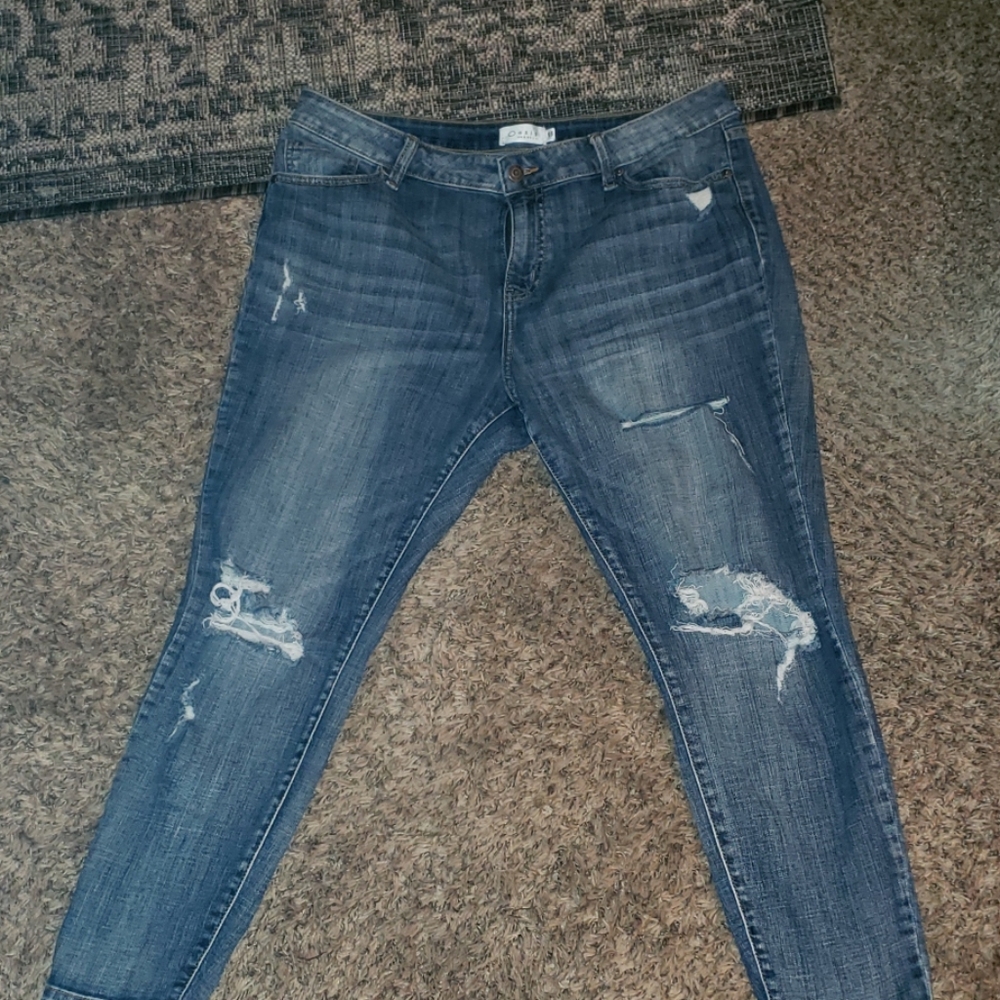 oasis jeans size 15 distressed